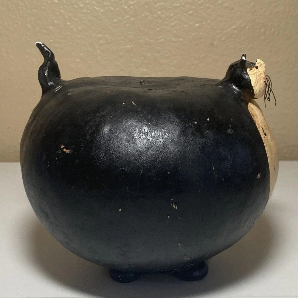 Fat Cat Gourd Art Cat/ Halloween Figurine 6